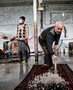 شستشوی سنتی قالی در قالیشویی بهشتی قم 